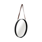 Round Leather Strap Wall Mirror