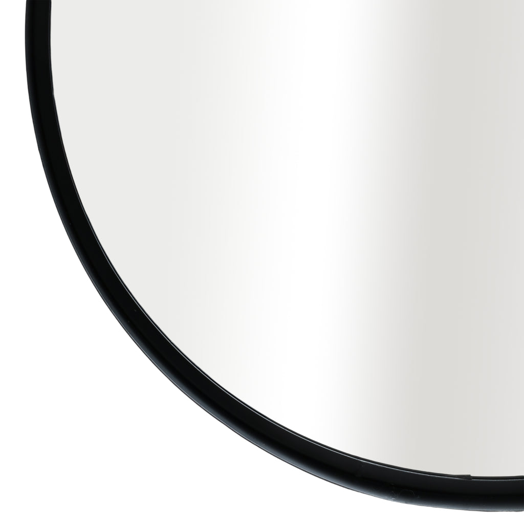Round Leather Strap Wall Mirror