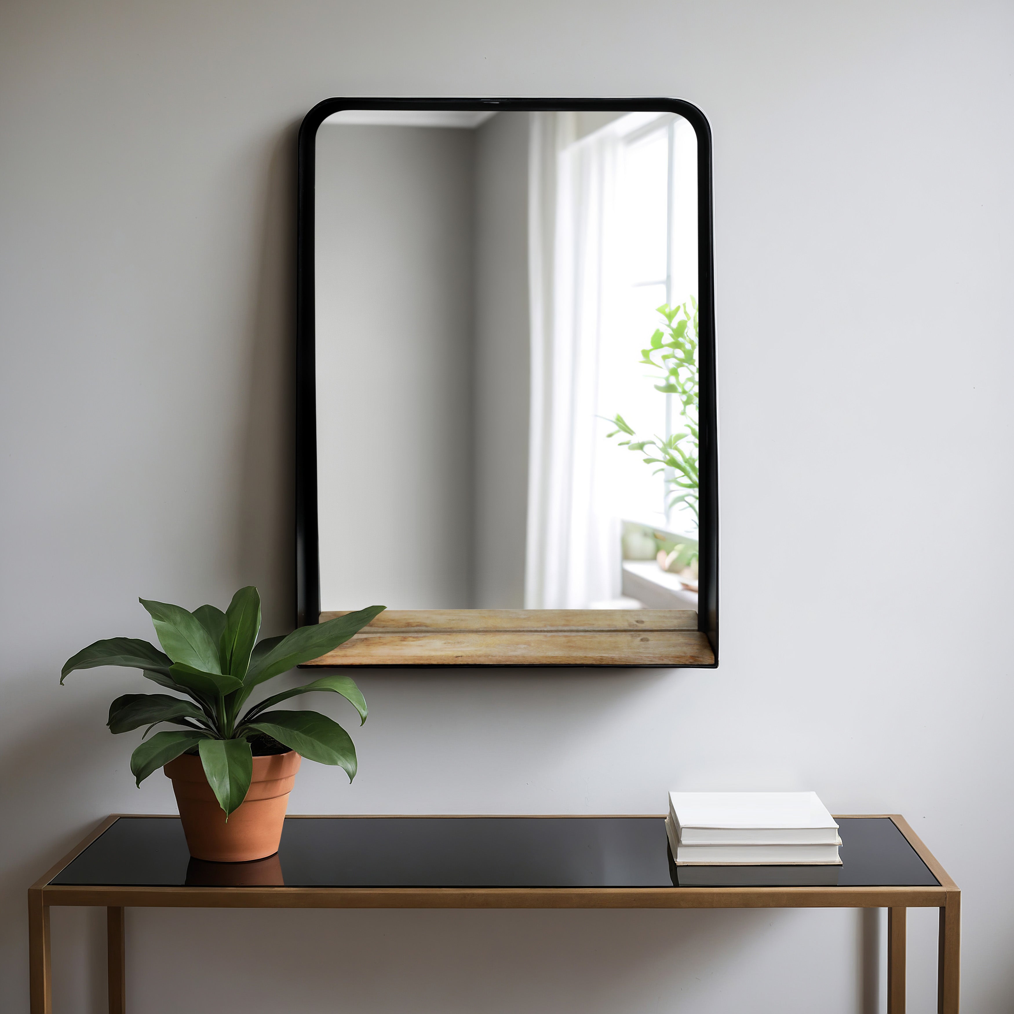 Denver Metal Wall Shelf Mirror