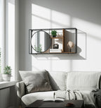 Denver Wall Shelf With Circle Mirror