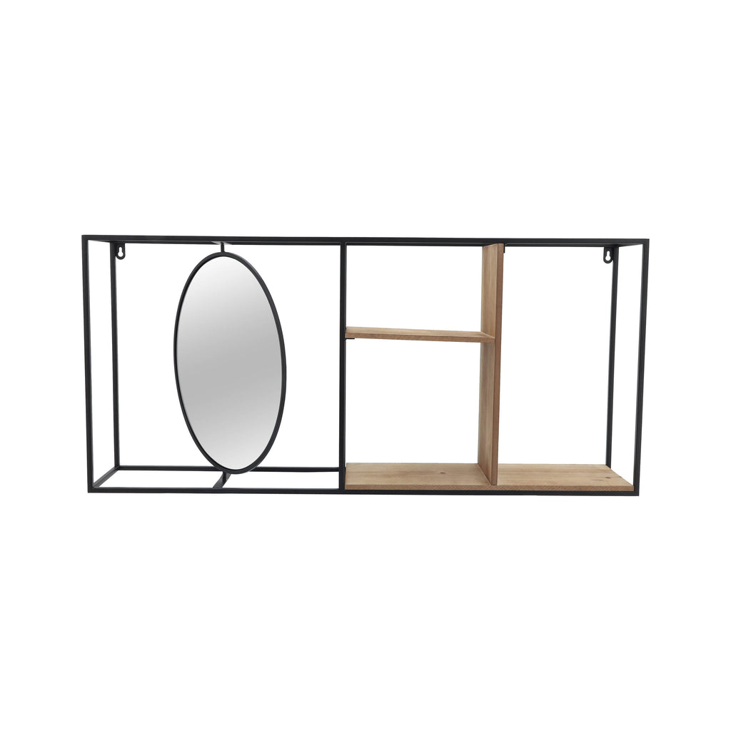 Denver Wall Shelf With Circle Mirror