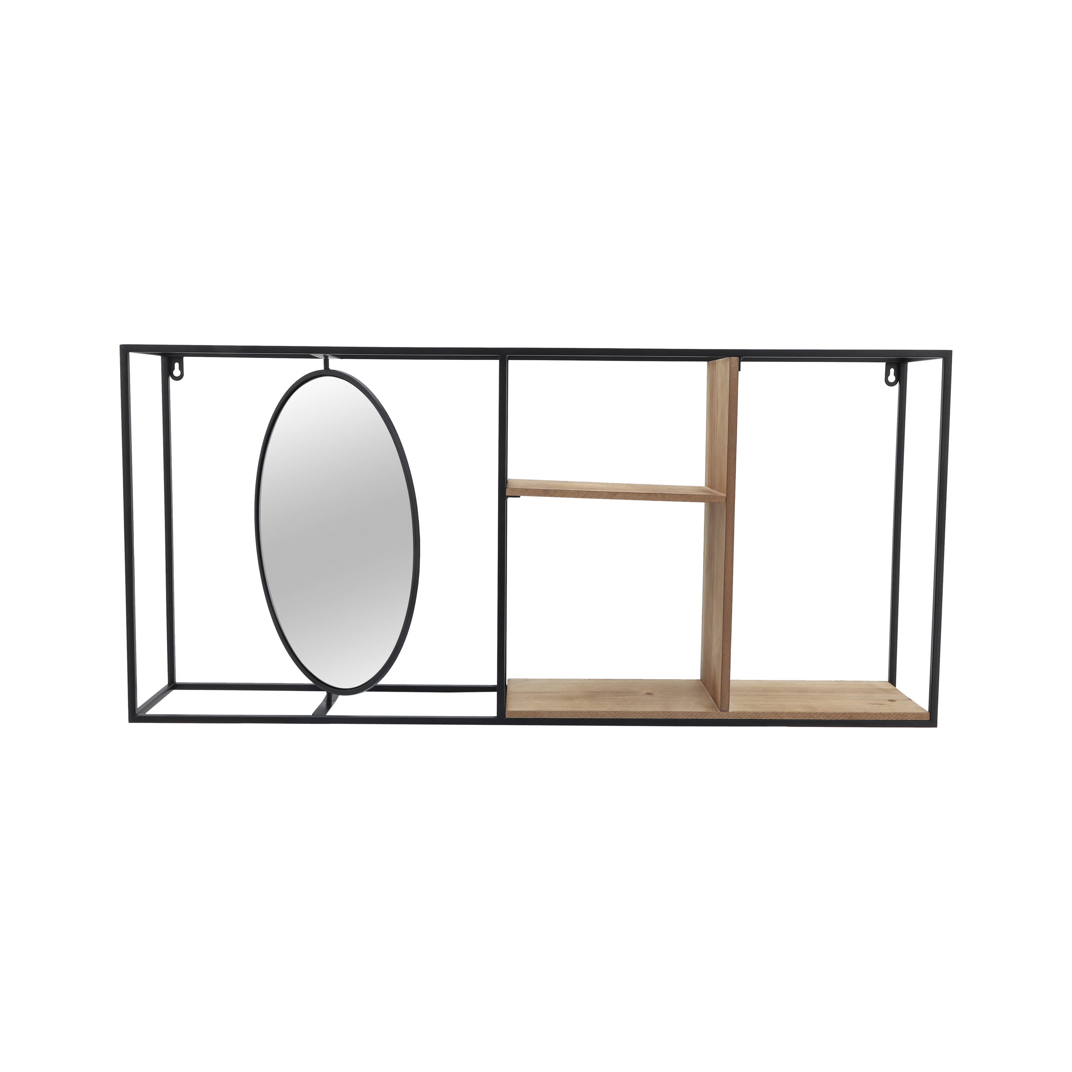 Denver Wall Shelf With Circle Mirror