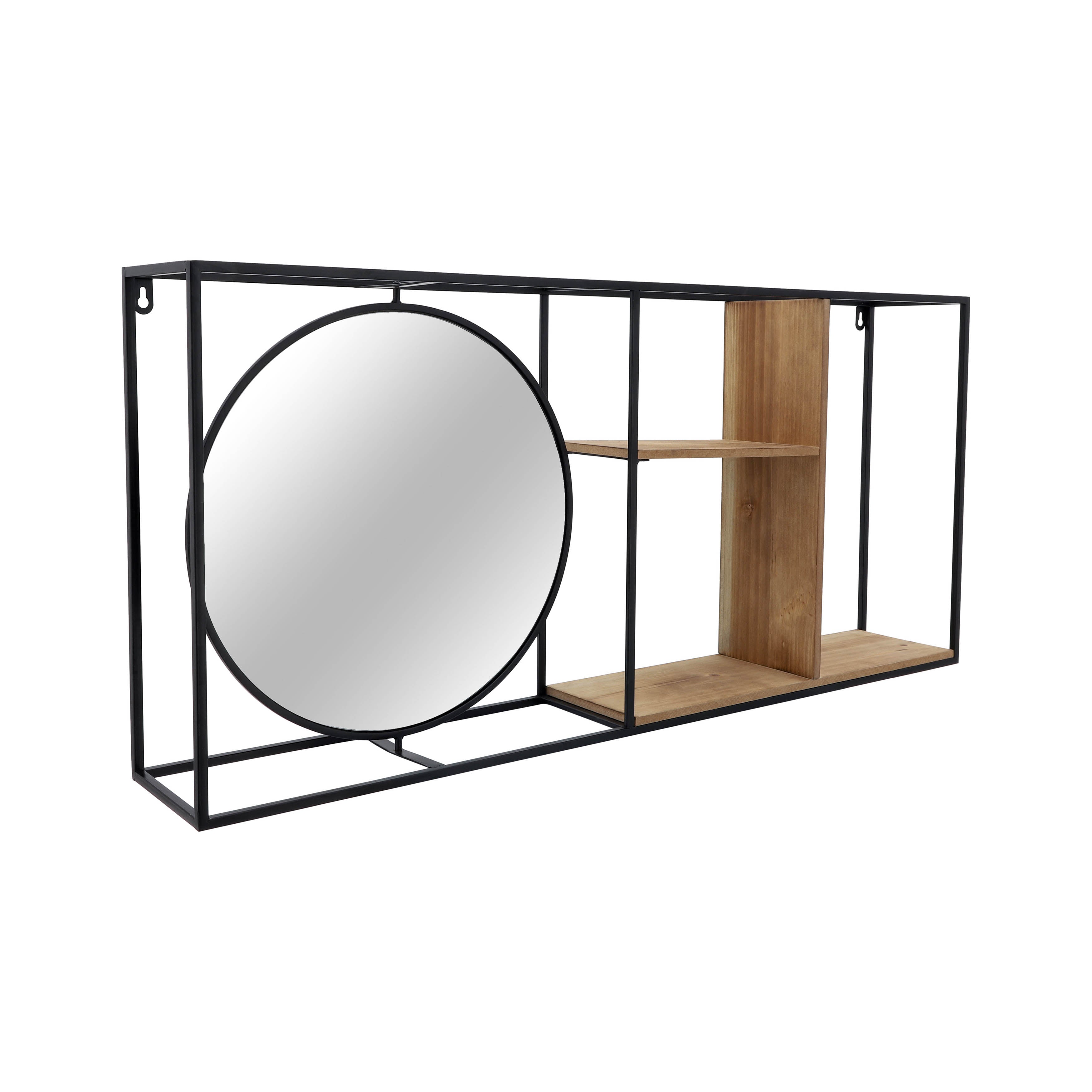Denver Wall Shelf With Circle Mirror