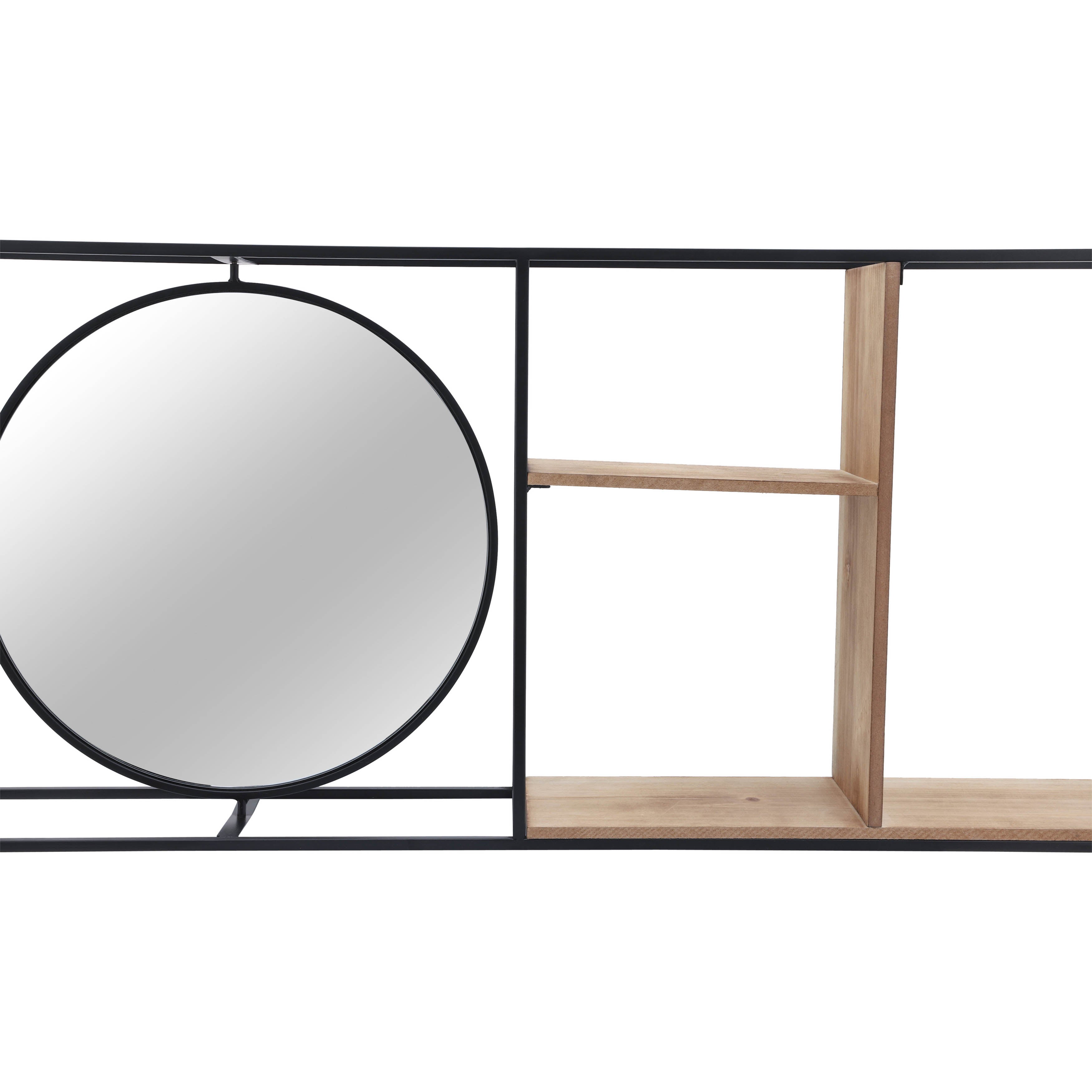 Denver Wall Shelf With Circle Mirror