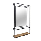 Denver Wood Wall Shelf With Mirror