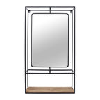 Denver Wood Wall Shelf With Mirror