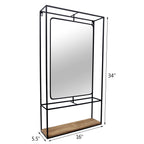 Denver Wood Wall Shelf With Mirror