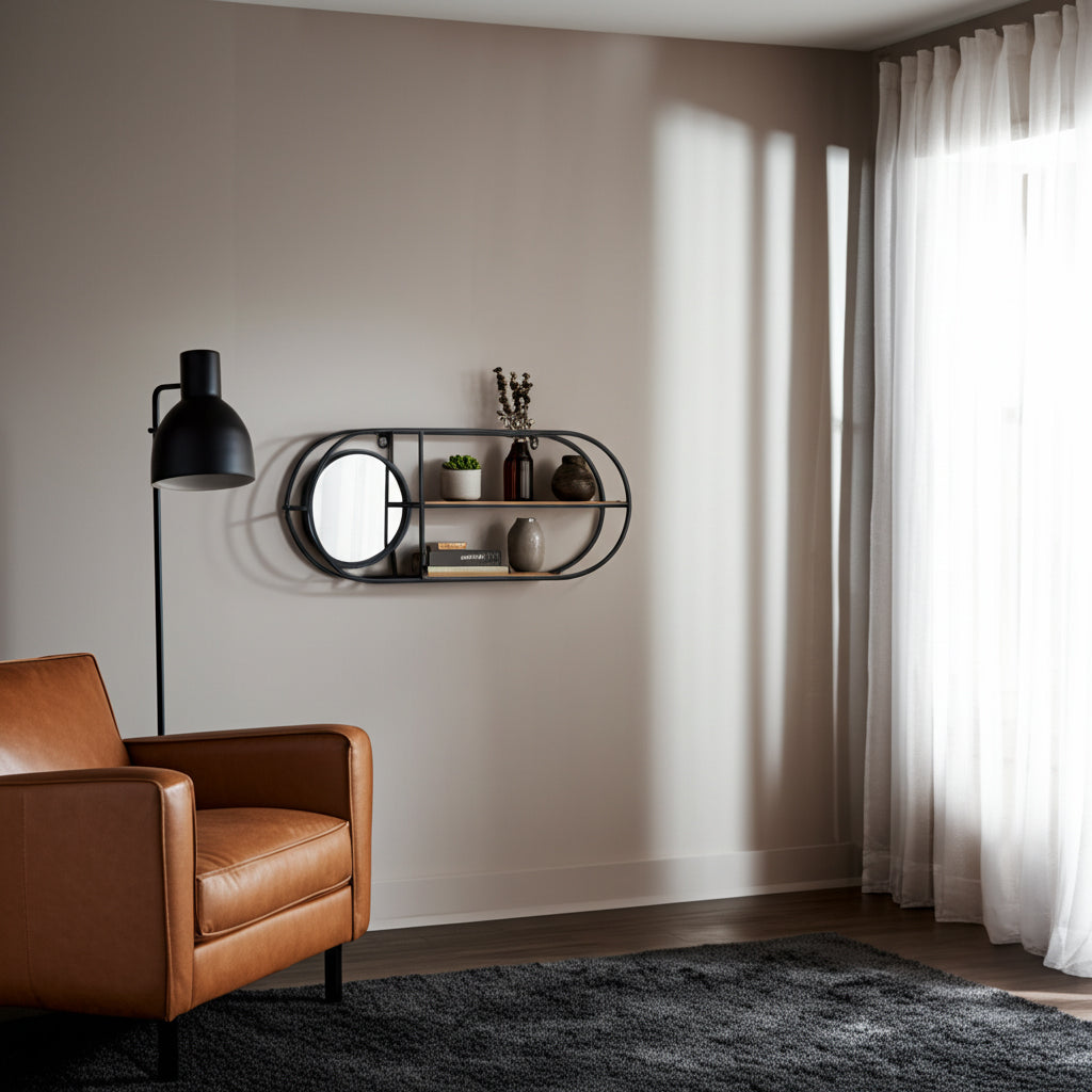 Denver Oval Wall Shelf Mirror