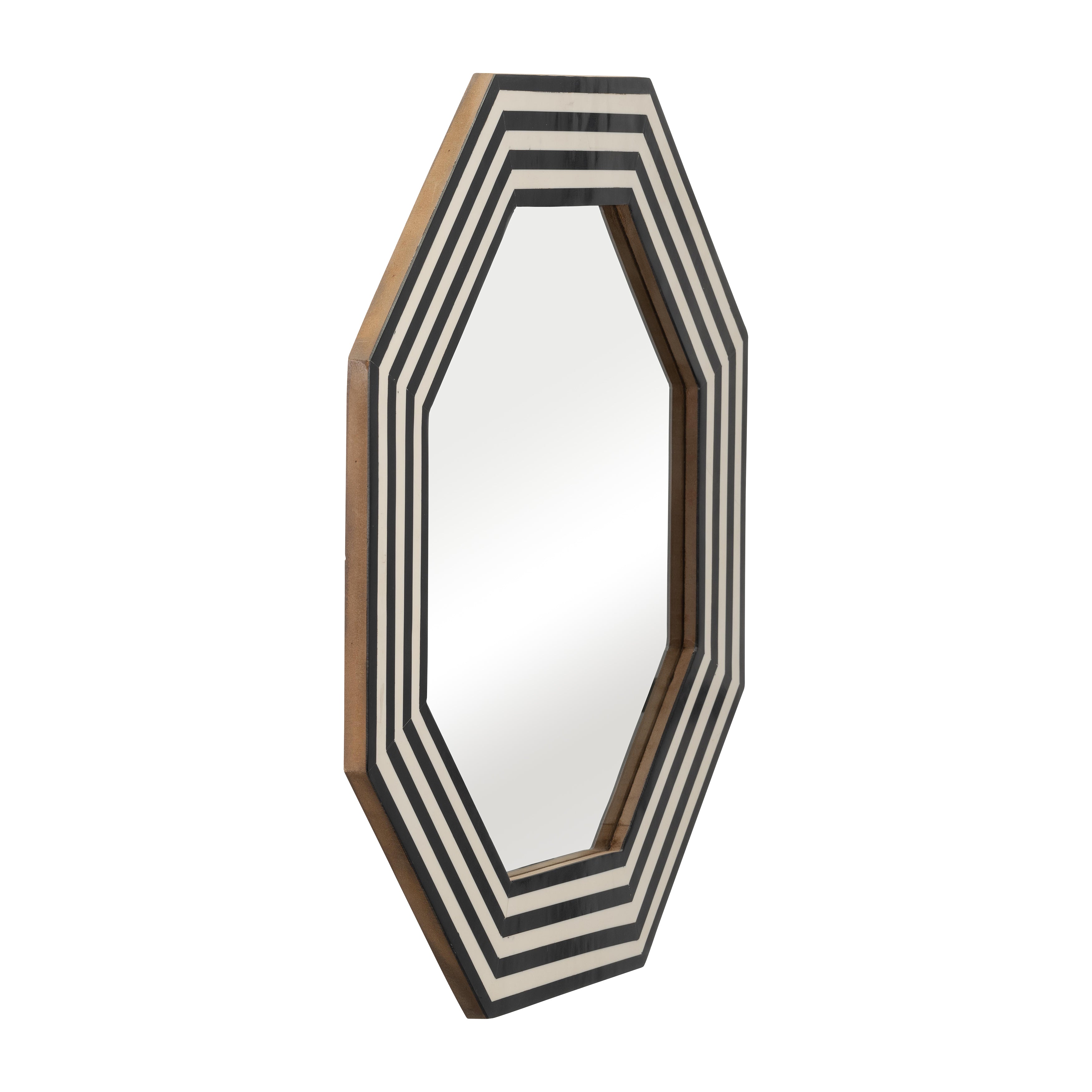 Black and White Octagon Wall Mirror