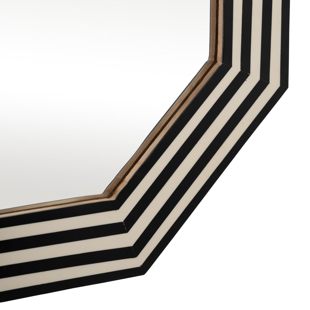 Black and White Octagon Wall Mirror