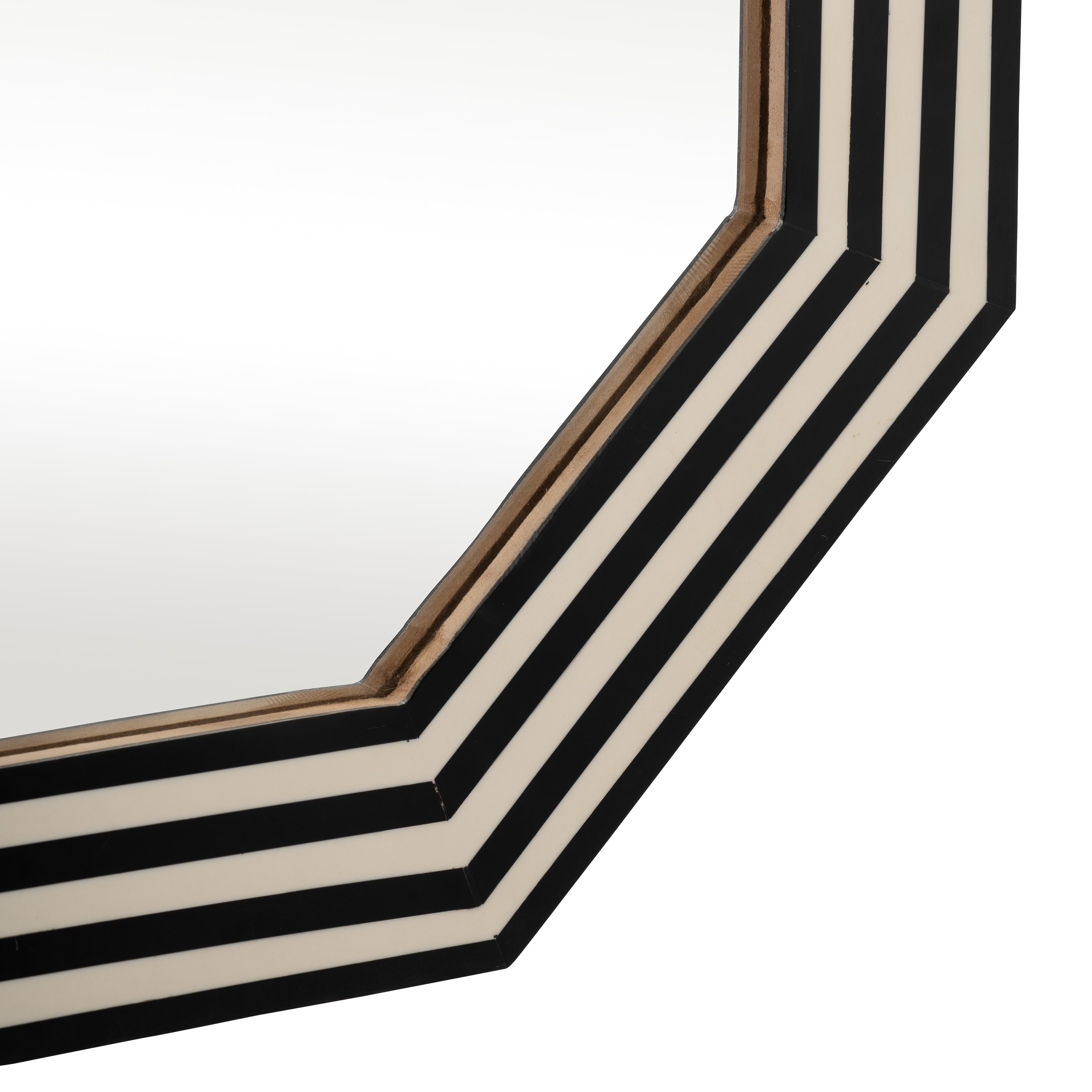 Black and White Octagon Wall Mirror