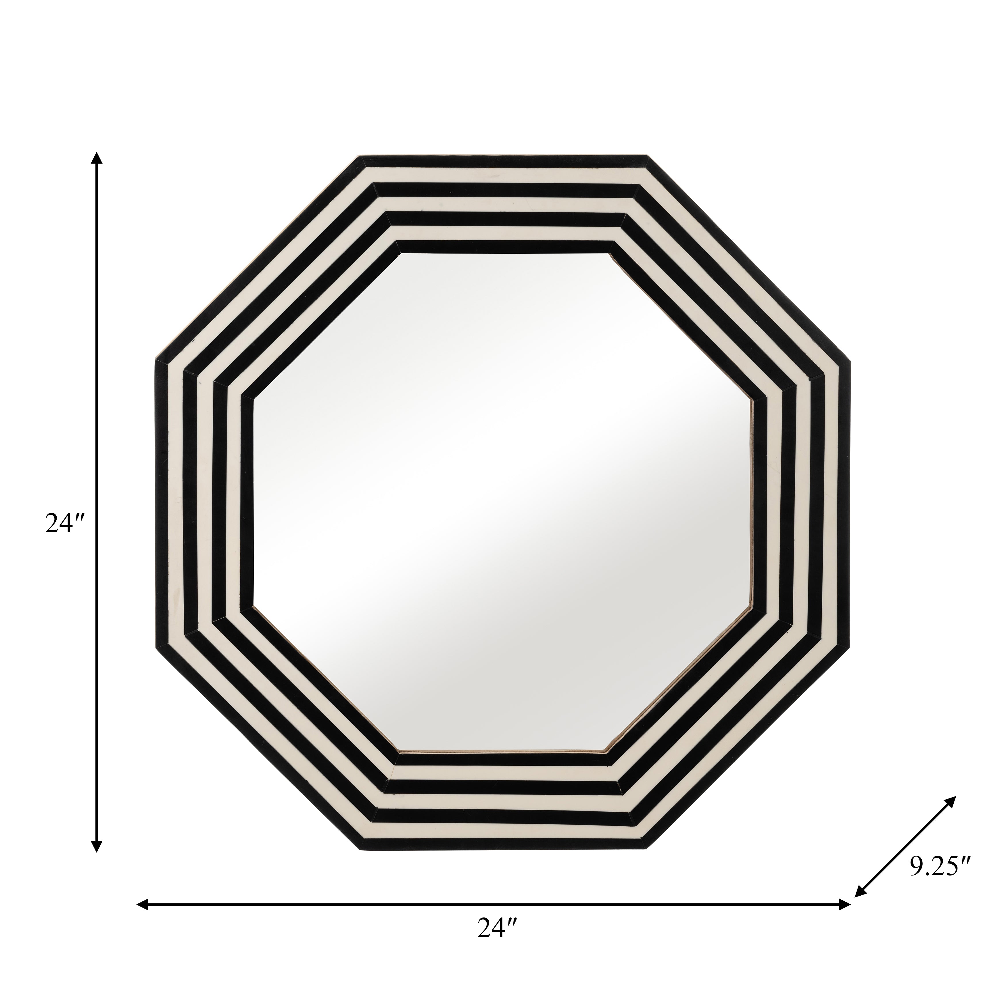 Black and White Octagon Wall Mirror