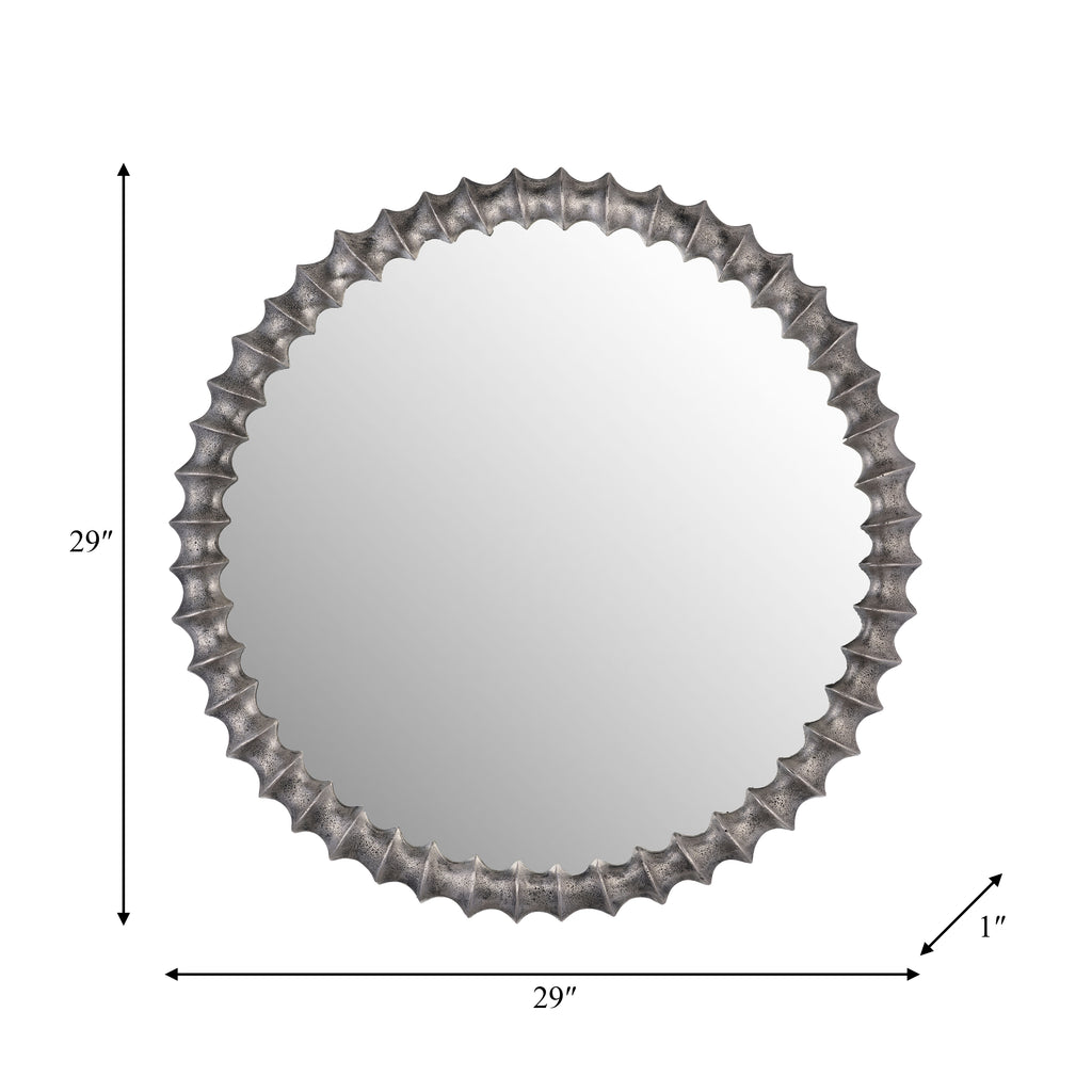 Round Texture Brushed Ring Wall Mirror