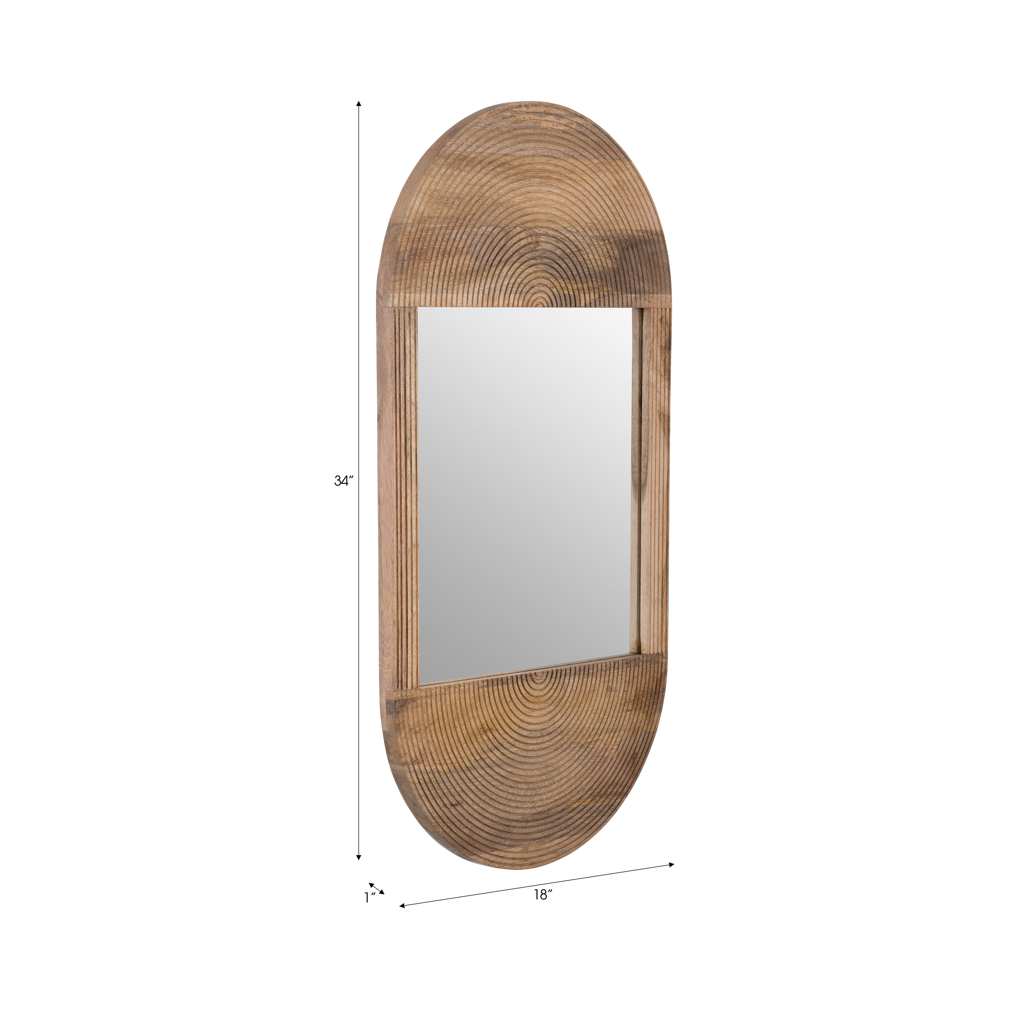 Sao Oval Wood Wall Mirror