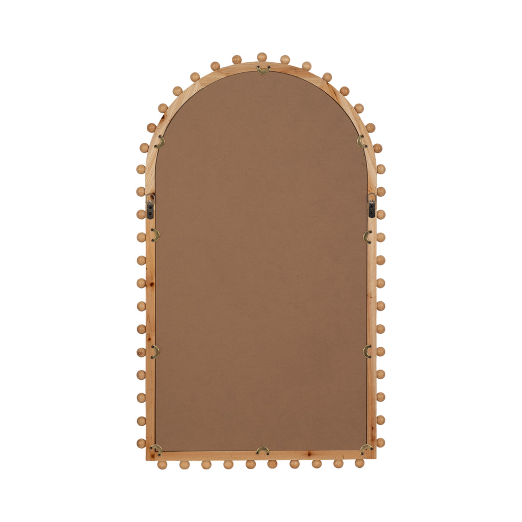 Arched Wood Beaded Wall Mirror