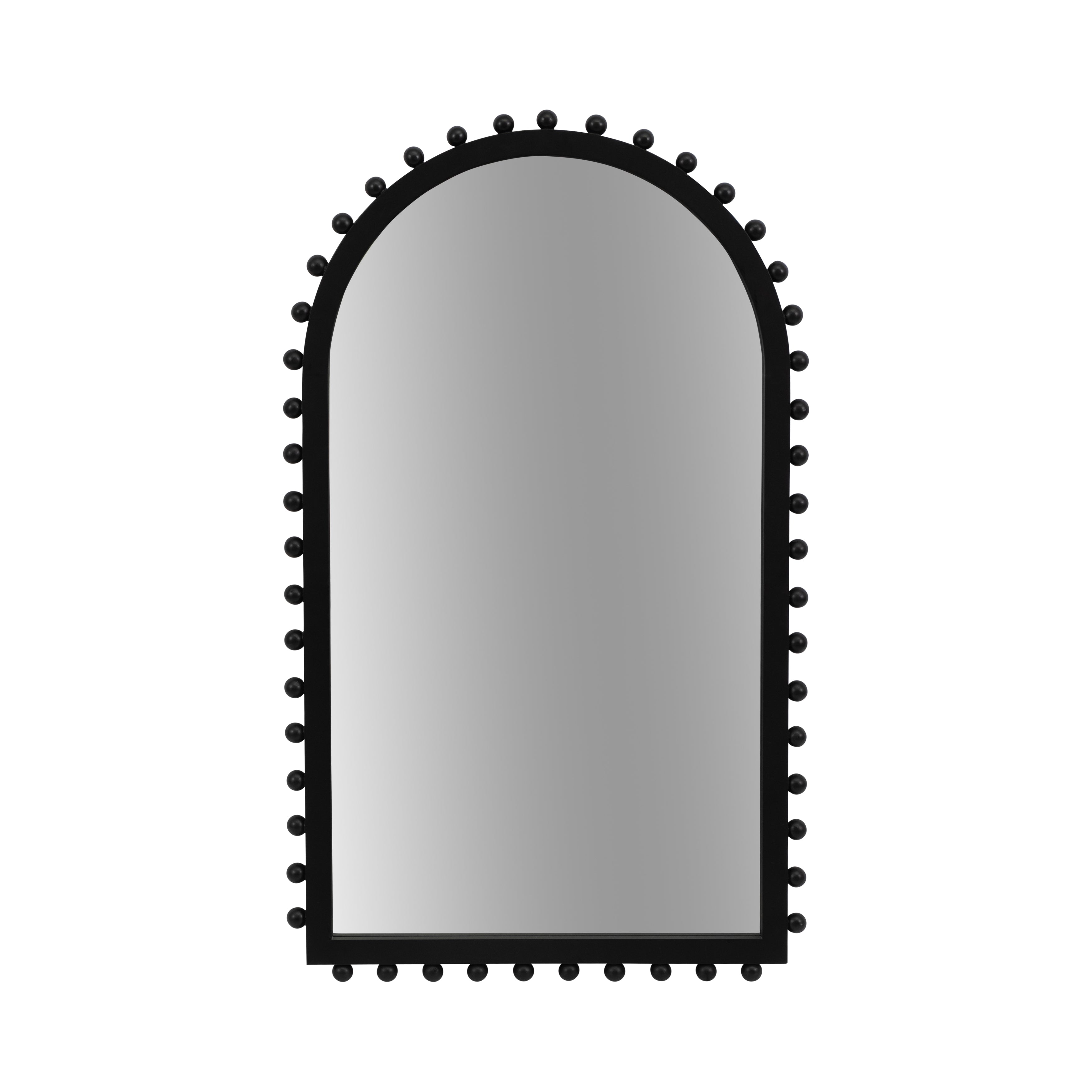 Arched Wood Beaded Wall Mirror