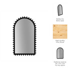 Arched Wood Beaded Wall Mirror