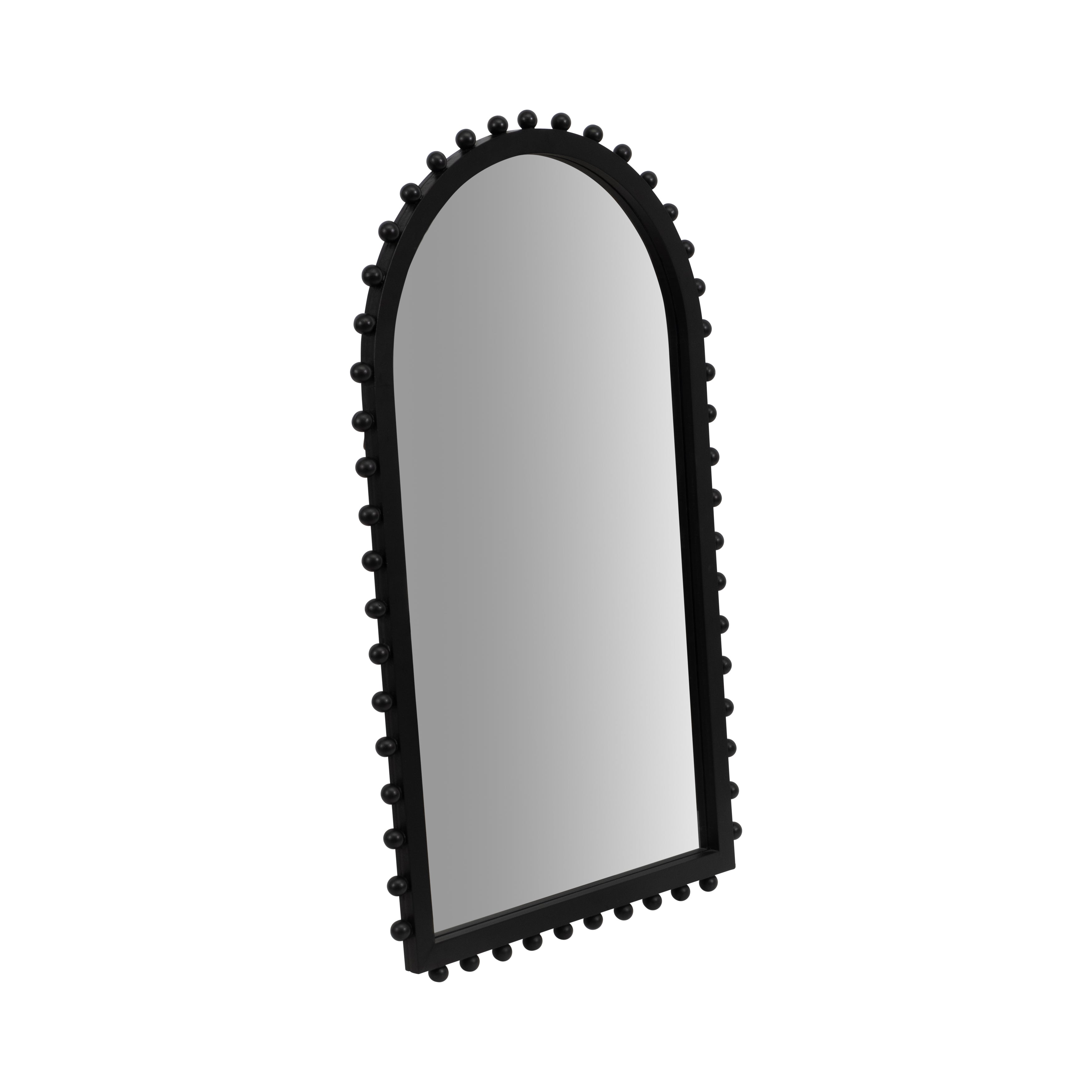 Arched Wood Beaded Wall Mirror