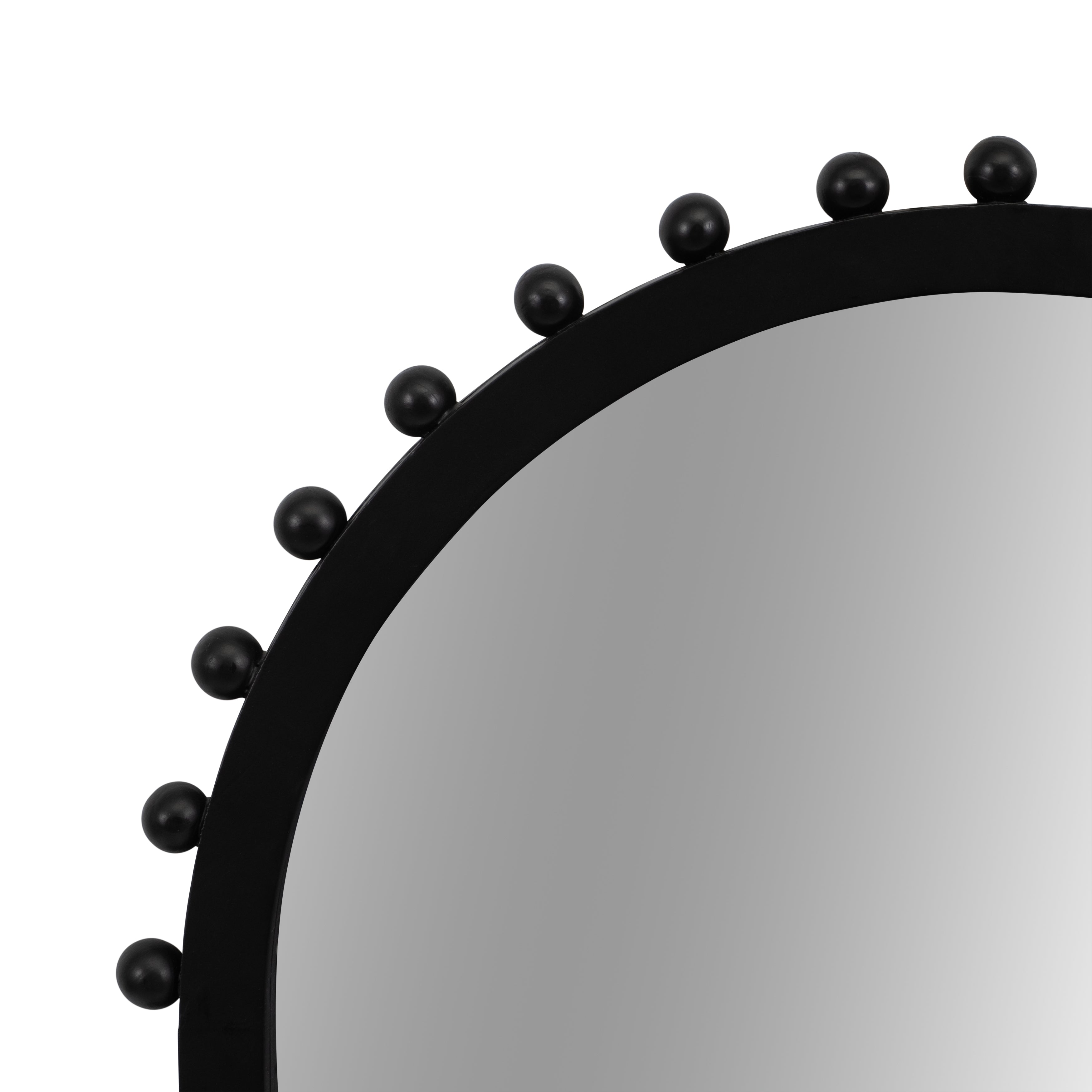 Arched Wood Beaded Wall Mirror