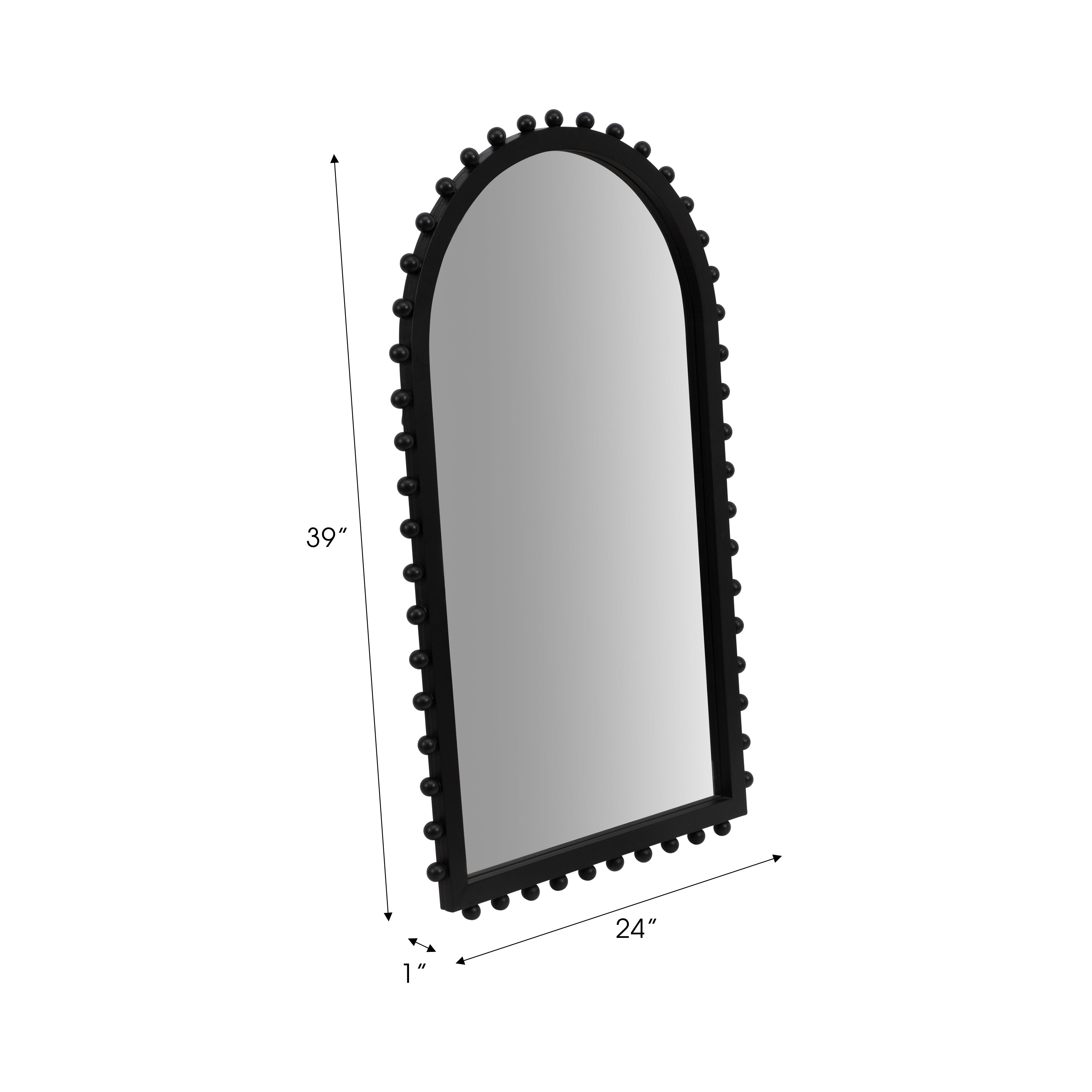 Arched Wood Beaded Wall Mirror