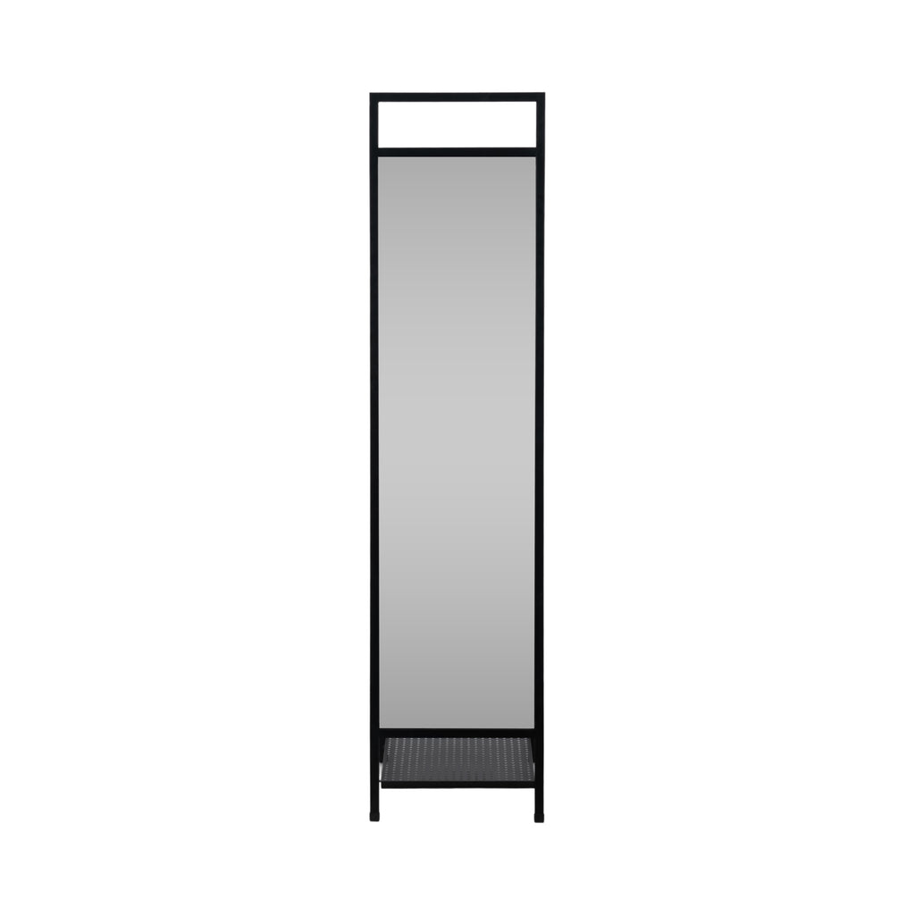 Denver 63" Standing Mirror W/ Hooks, Black