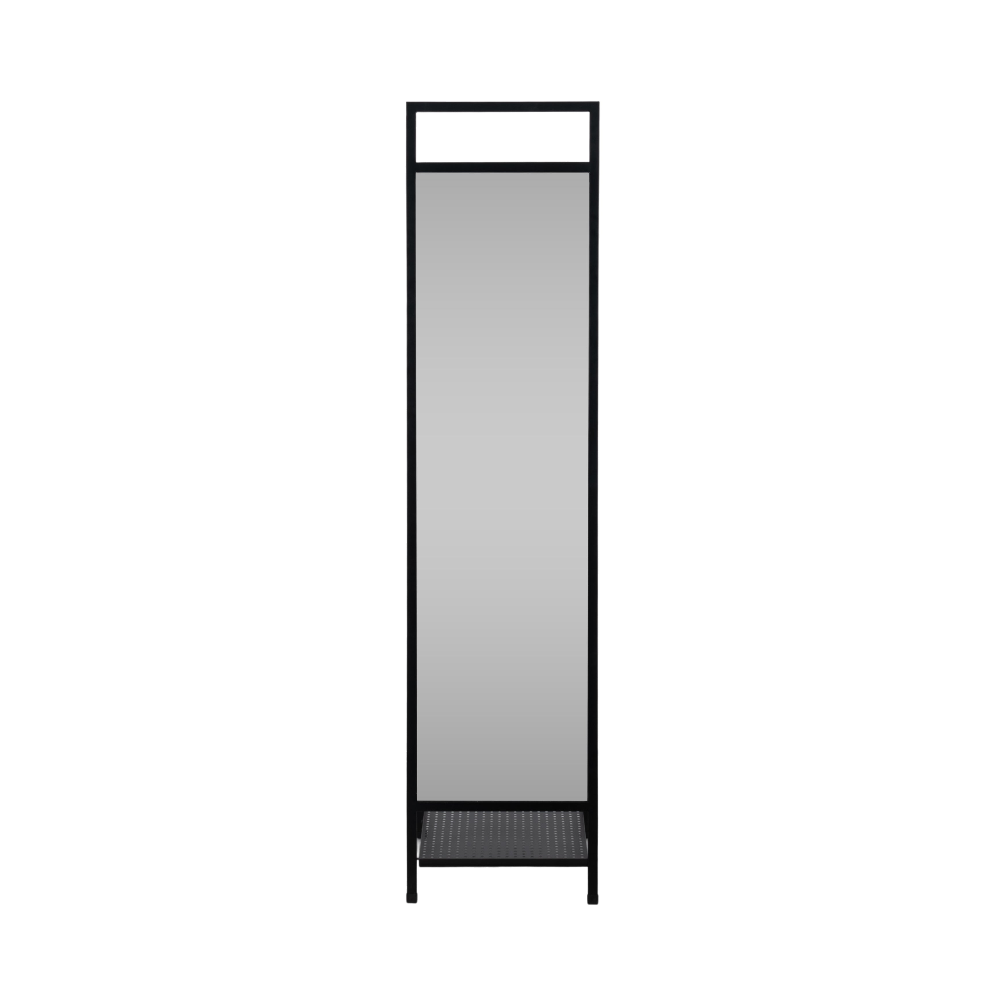 Denver 63" Standing Mirror W/ Hooks, Black