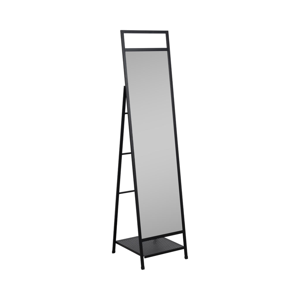 Denver 63" Standing Mirror W/ Hooks, Black