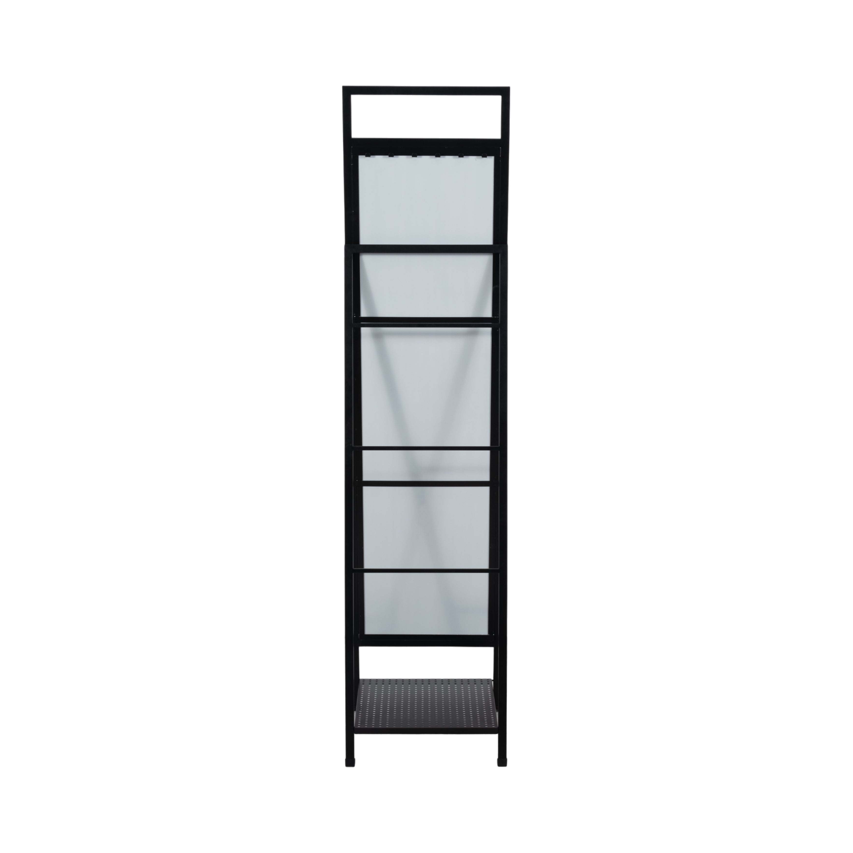 Denver 63" Standing Mirror W/ Hooks, Black