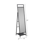 Denver 63" Standing Mirror W/ Hooks, Black