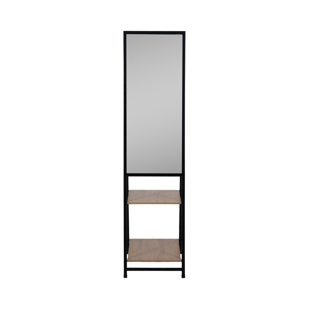 Denver Standing Mirror W/ Wood Shelves