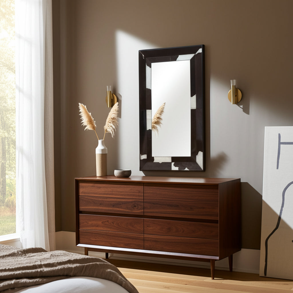 Hair On Hide Cow Print Wall Mirror