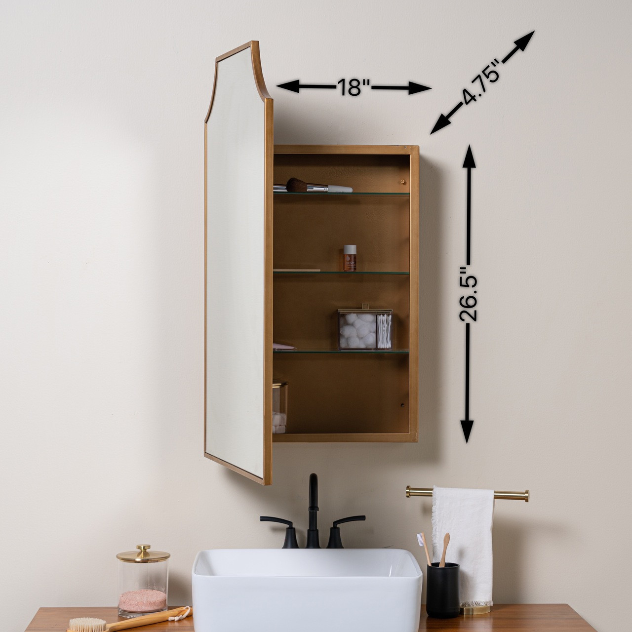 Jazmine Medicine Cabinet - Surface or Recess Mount
