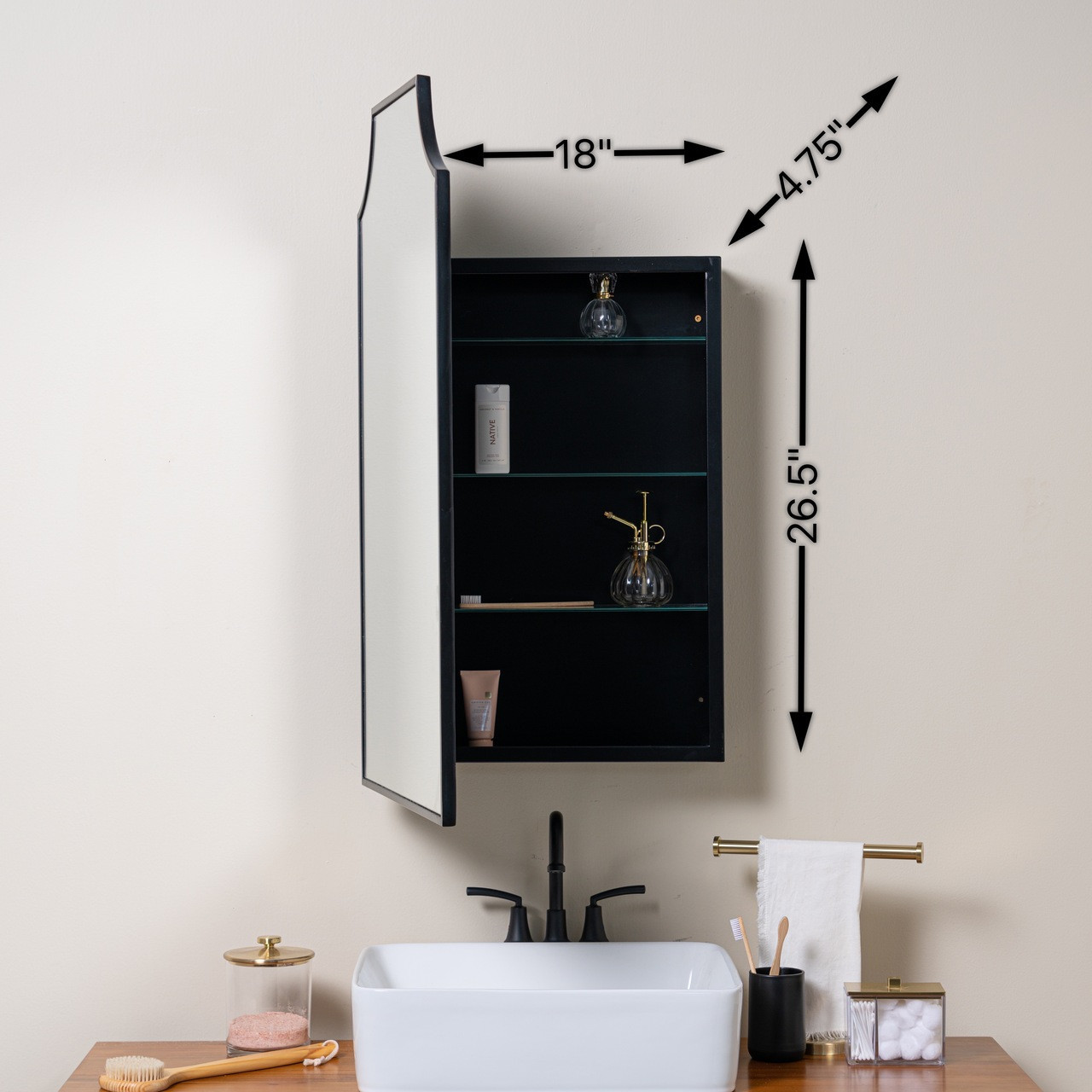 Jazmine Medicine Cabinet - Surface or Recess Mount