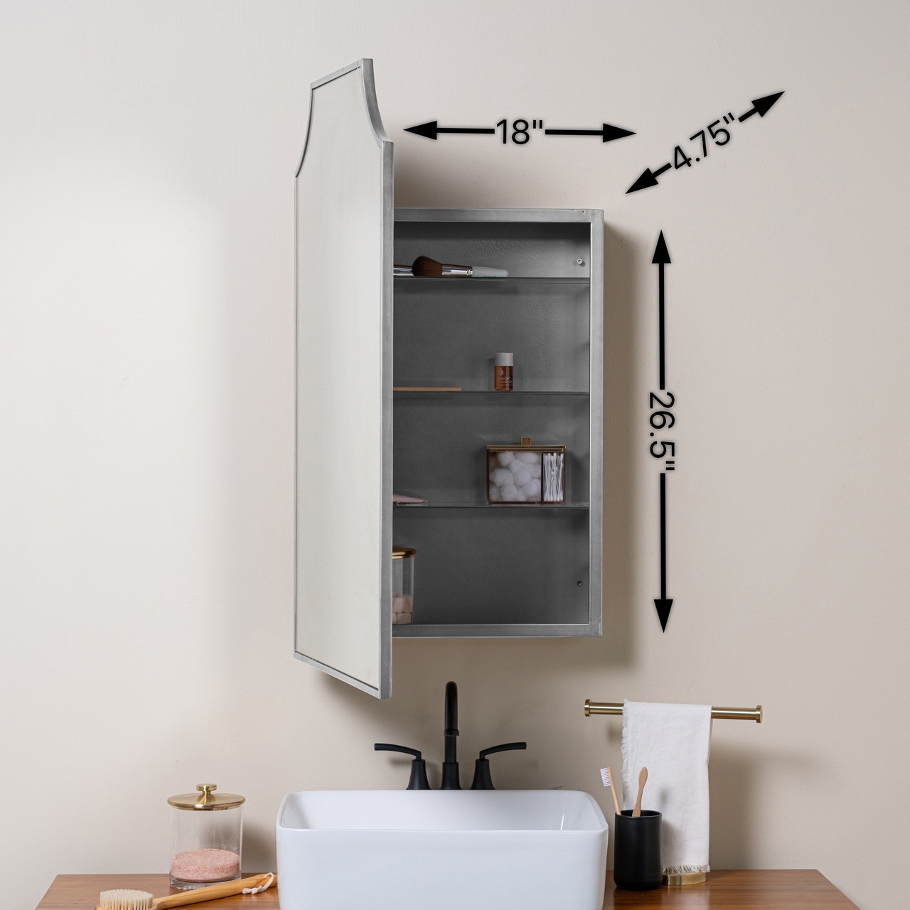 Jazmine Medicine Cabinet - Surface or Recess Mount