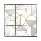 Black & Gold Square Iron Accent Mirror