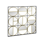 Black & Gold Square Iron Accent Mirror