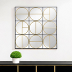 Black & Gold Square Iron Accent Mirror
