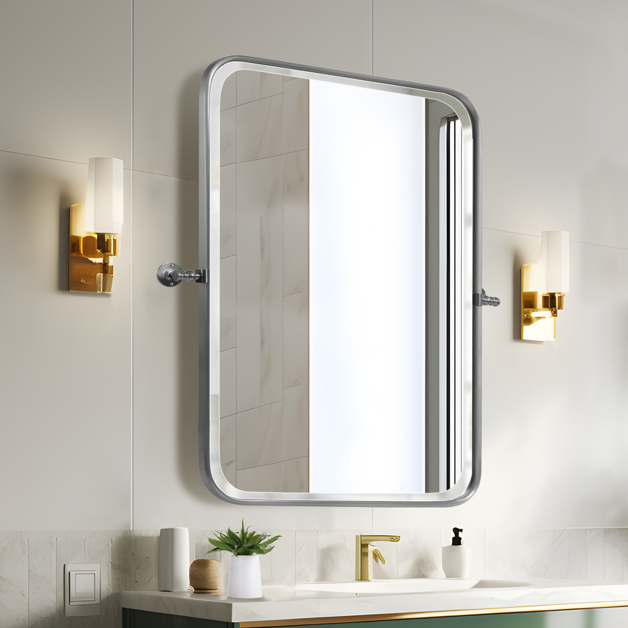 Regal Vanity Mirror - Black/Silver
