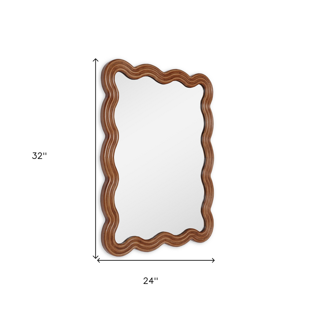Mocca Wavy Wood Mirror