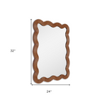 Mocca Wavy Wood Mirror