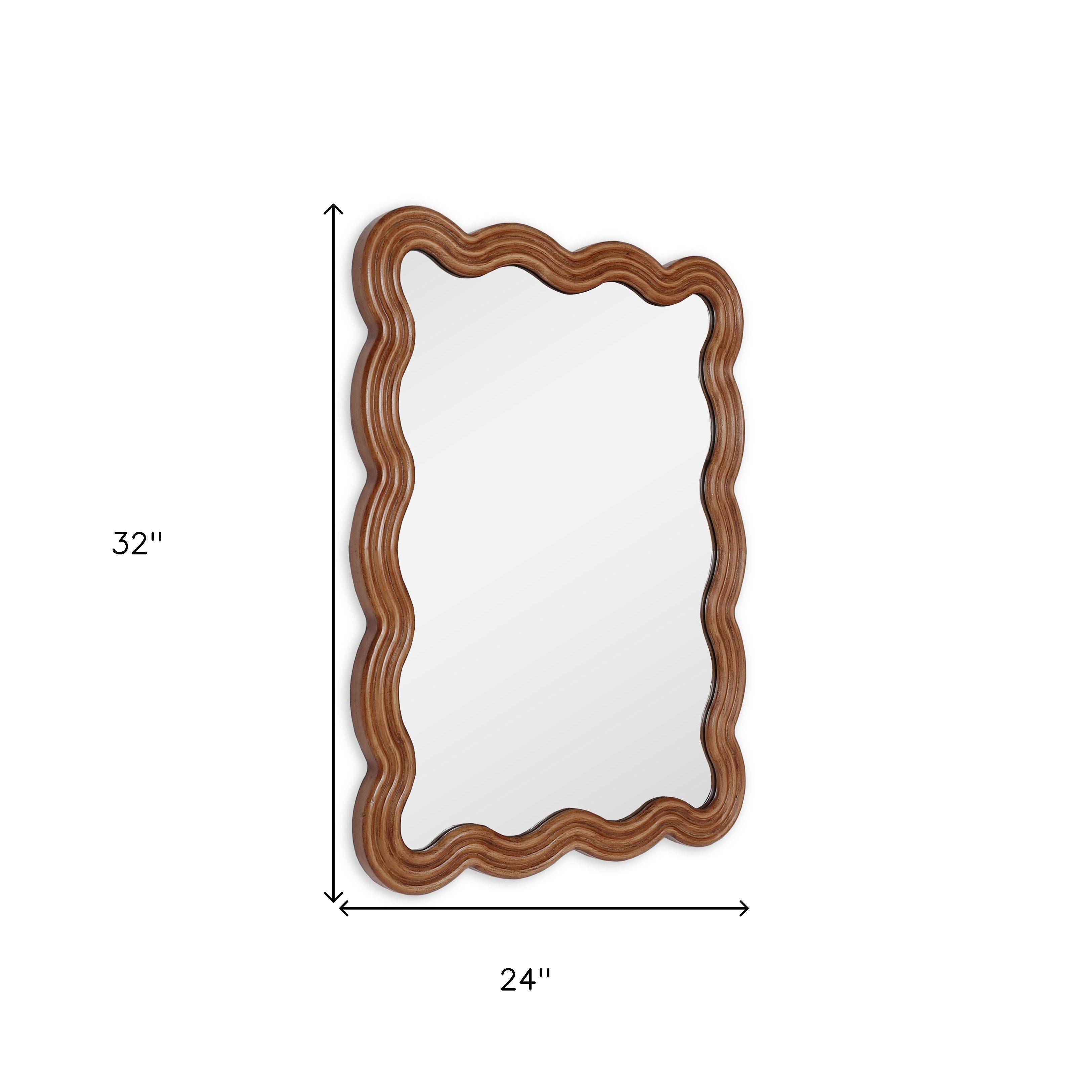 Mocca Wavy Wood Mirror