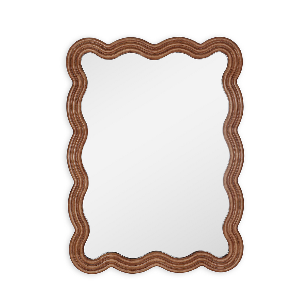 Mocca Wavy Wood Mirror