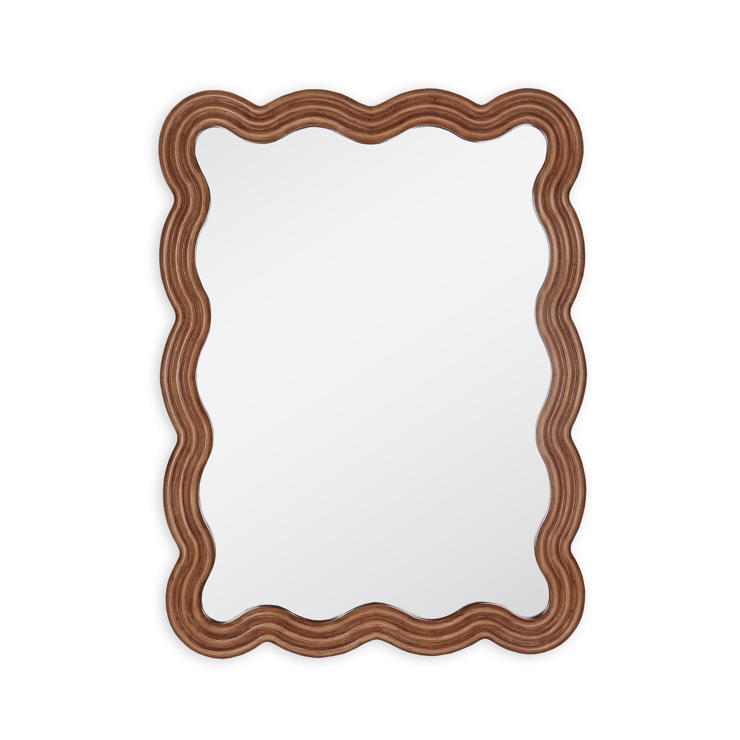 Mocca Wavy Wood Mirror