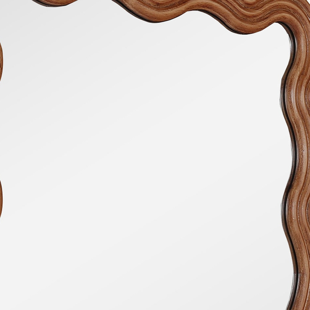 Mocca Wavy Wood Mirror