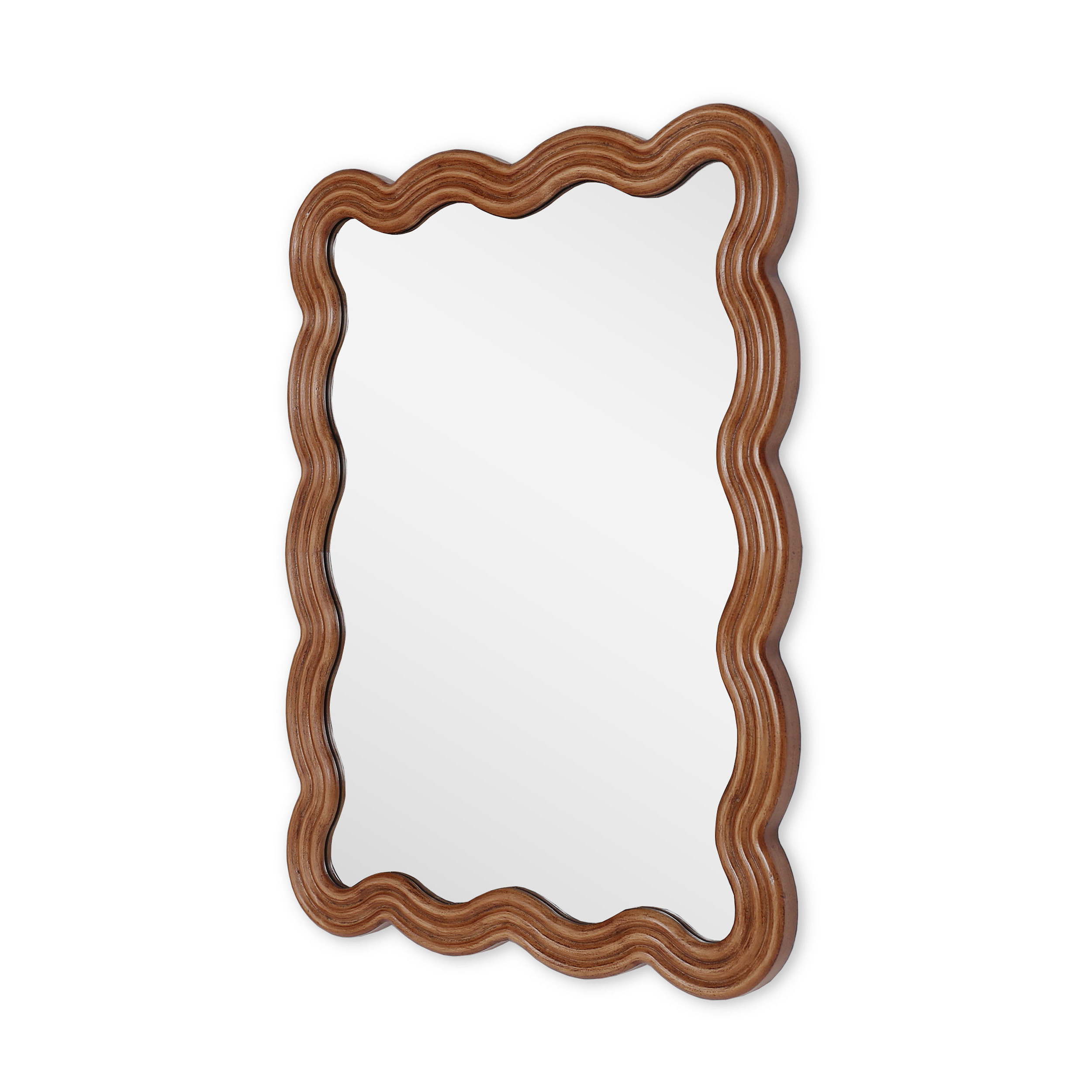 Mocca Wavy Wood Mirror