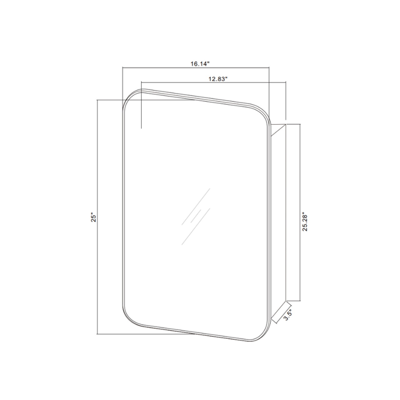 Houston Medicine Cabinet Mirror - Surface or Recess Mount